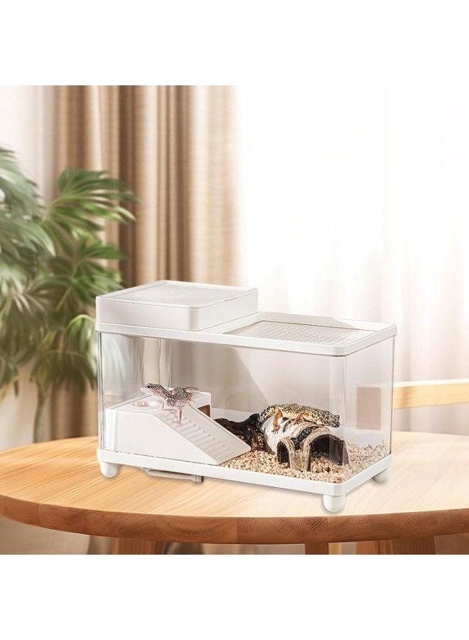 Large Turtle Tank Clear Terrarium Spacious Sturdy Turtle Habitat Reptile Habitat for Frog Tortoises Leopard Terrapin Scorpion, White - Image 5