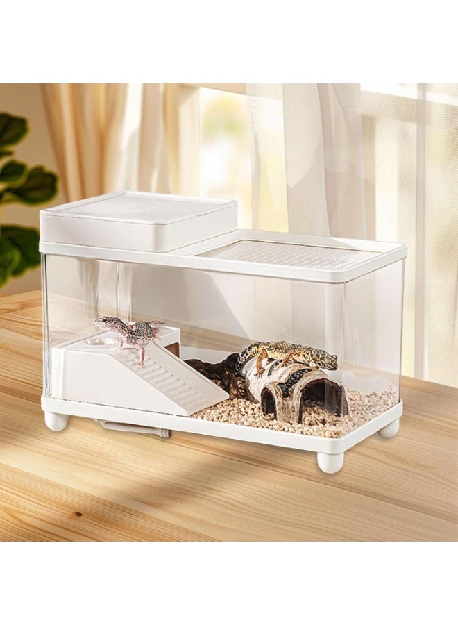 Large Turtle Tank Clear Terrarium Spacious Sturdy Turtle Habitat Reptile Habitat for Frog Tortoises Leopard Terrapin Scorpion, White - Image 4