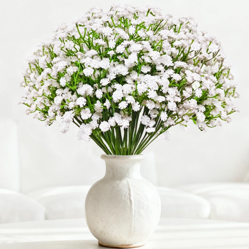 Cherica 20 Pcs Real Touch Babys Breath Artificial Flowers, White Fake Flowers Baby Breath Flowers Artificial Bulk with Stems Decorations for Vase Wedding Party Garden Home Decor Centerpiece Arrangements - Image 1