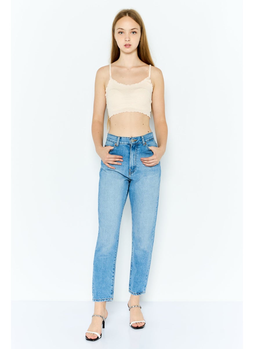 Dr Denim - Women Regular Fit High Rise Straight Leg Washed Jeans, Blue - Image 1