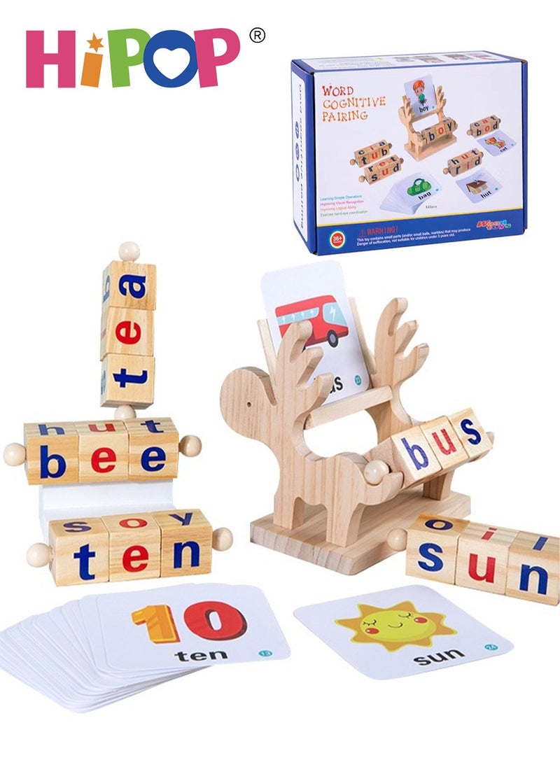 HIPOP Alphabet Letter Word Spelling Game, Early Learning Toy Kit For Toddlers, Spinning Alphabet Learning Toy, Matching Letter Game for Kids, Early Educational Toys for Toddlers Boys and Girls Aged 3+  - Image 1