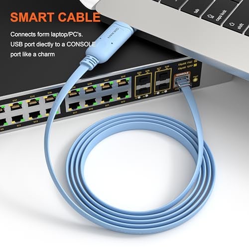 OIKWAN USB to RJ45 Console Cable 2pack, Essential Tool for Cisco, NETGEAR, Ubiquiti, LINKSYS, TP-Link Routers/Switches Connection, Compatible with Windows, Mac, Linux Laptops - Image 2