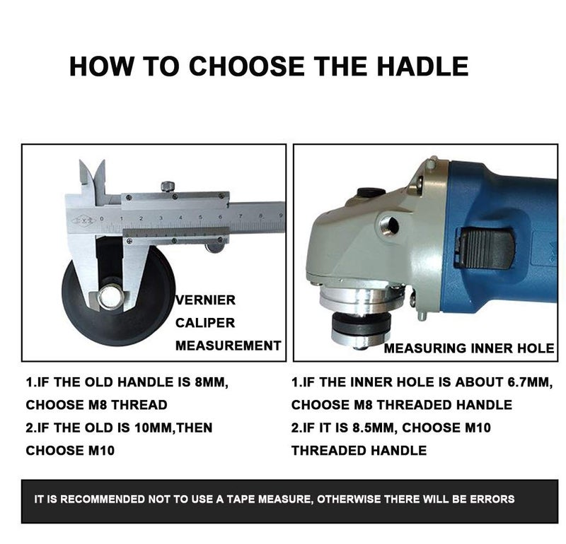 MIKMAYTOO 10mm Diameter Thread Auxiliary Side Handle Fit For 100 Model Any Brands Angle Grinder (10MM) - Image 3