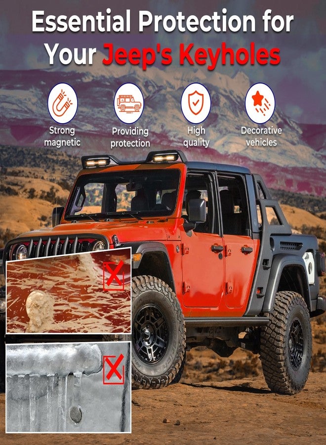 CALBEAU Keyhole Covers for 2007-2018 Jeep Wrangler JK Door, Strong Magnetic Keyhole Protection Accessories, Door Handle Decor for Jeep - Image 2