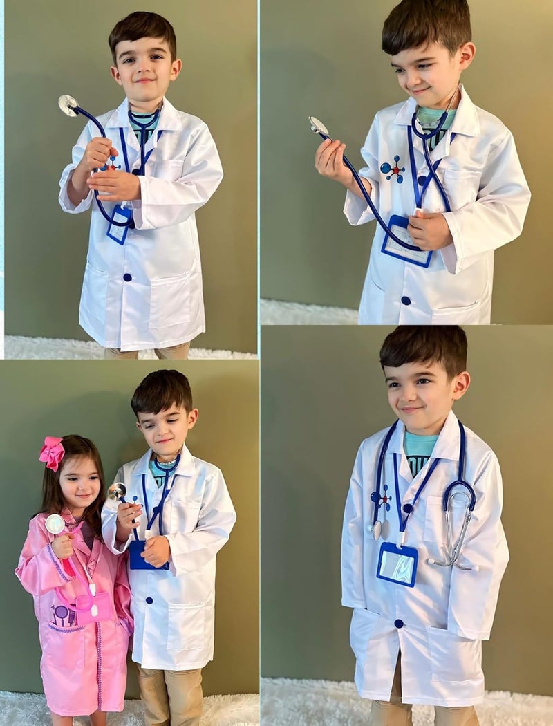 ANPHILE Kids Doctor Costume, Kids Doctor Coat Career Day Dress Up Costume for Toddler Girls Kids - Image 2