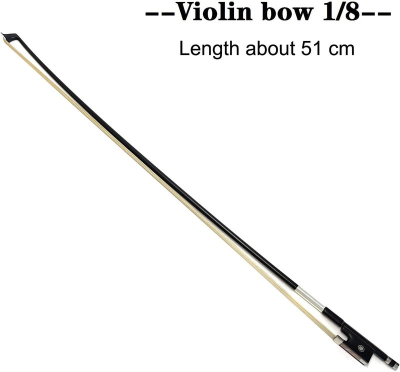 LIEKE Carbon Fiber Violin Bow 1/8 size LightWeight Bow for Kids (1/8 size, Black) - Image 2