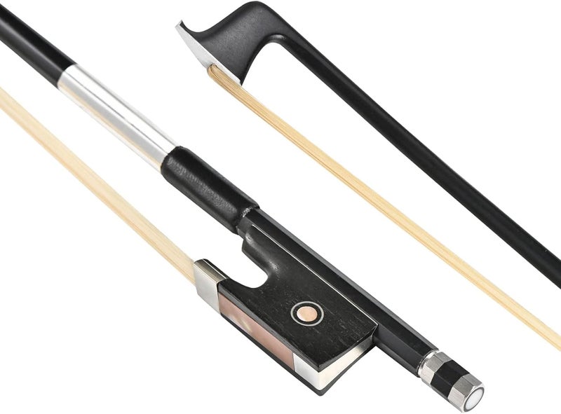 LIEKE Carbon Fiber Violin Bow 1/8 size LightWeight Bow for Kids (1/8 size, Black) - Image 1