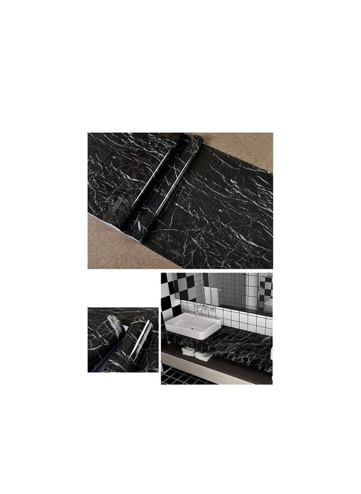 Adhesive Marble Roll - 5 Meter * 60 Cm For One Piece - Black - Image 5