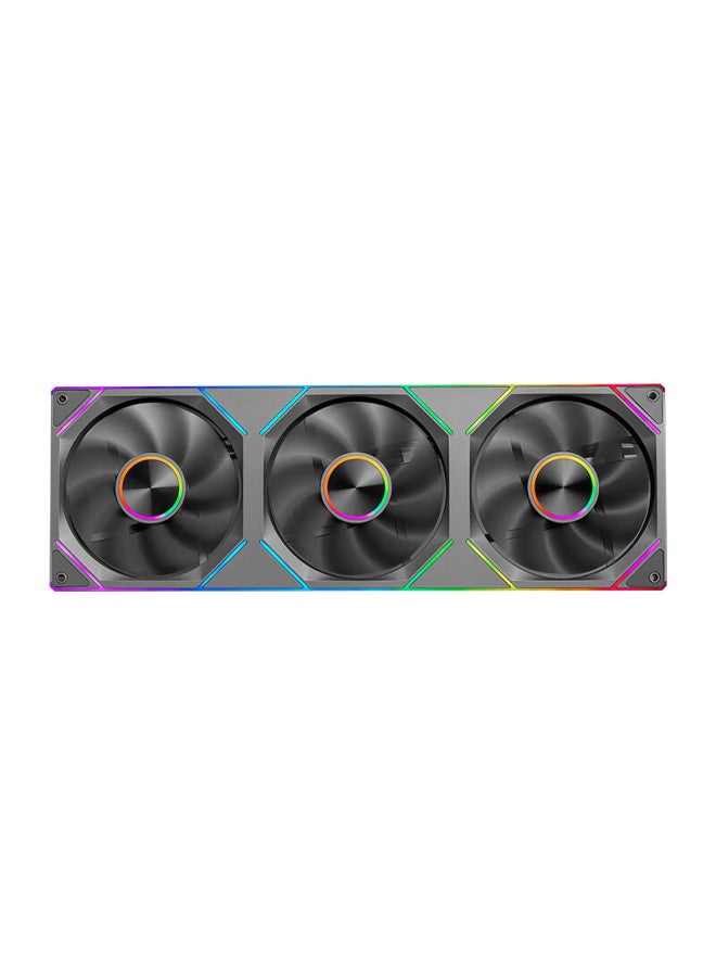 Play Jia Wanjia Xinglian 360 Interlocking Building Blocks Fan, Black, 12cm, Infinite Mirror, Synchronized Pwm Speed Control, Case Fan, Argb, Desktop Computer, Quiet - Image 4