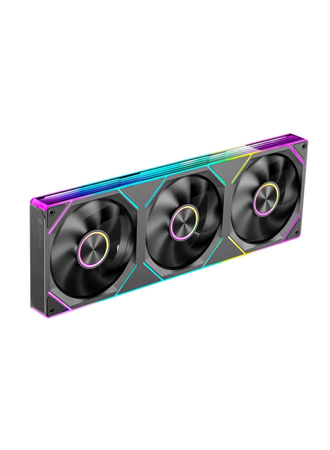 Play Jia Wanjia Xinglian 360 Interlocking Building Blocks Fan, Black, 12cm, Infinite Mirror, Synchronized Pwm Speed Control, Case Fan, Argb, Desktop Computer, Quiet - Image 5