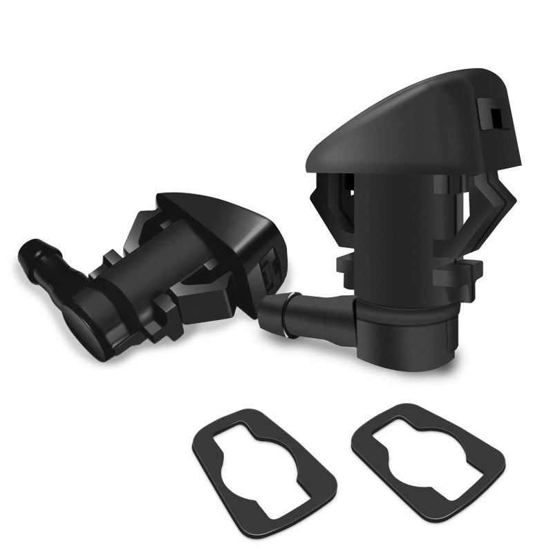 2PCS Front Windshield Washer Nozzles Single Hole Windshield Sprayer Nozzle Replacement for Pontiac Chevy Jeep Saturn Replaces 55157323AA 55157352AA 55372143AB 68260443AA 55079049AA 15247800