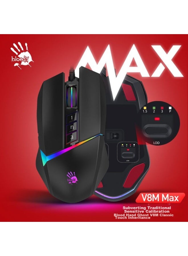 A4tech V8mmax Blood Hand Phantom Gaming Mouse Wired, Macro Programming Mechanical Laptop Desktop Computer Pubg Cf League Of Legends Large Hand Mouse, Black - Image 2