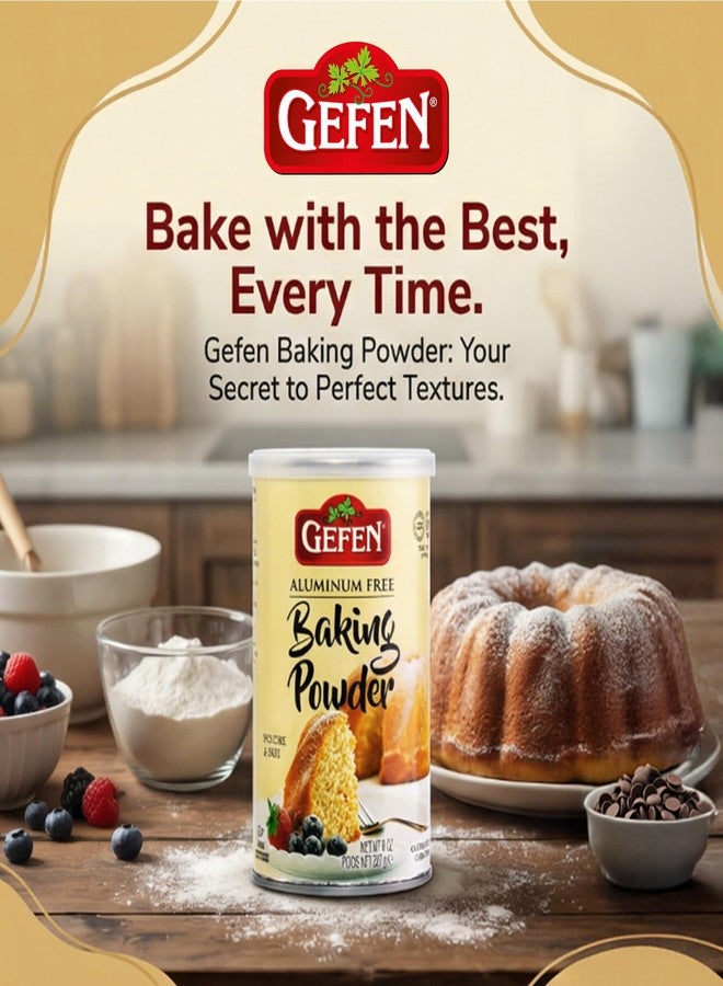 Gefen Baking Powder, 8oz Resealable Container, Gluten Free, Aluminum Free, Cornstarch Free - Image 2
