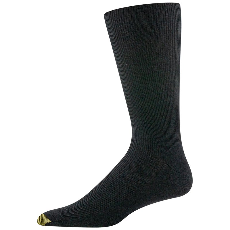 GOLDTOE Men's Metropolitan Crew Dress Socks, 3-Pairs, Black 2, Shoe Size: 6-12.5 - Image 3