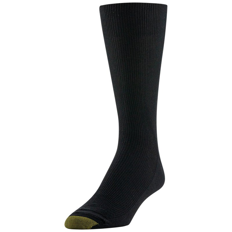 GOLDTOE Men's Metropolitan Crew Dress Socks, 3-Pairs, Black 2, Shoe Size: 6-12.5 - Image 2