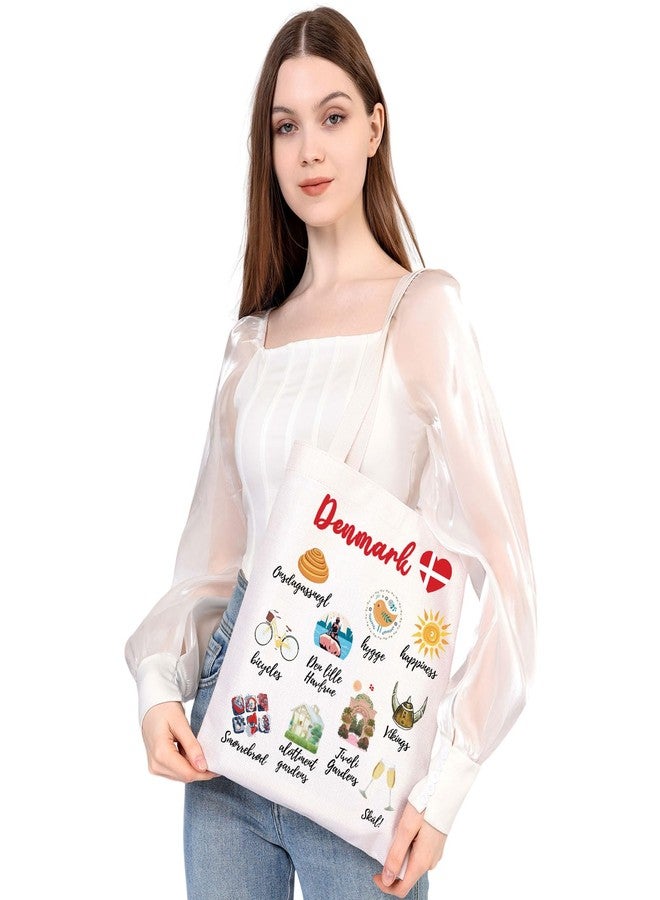 MEIKIUP Denmark Travel Culture Gift Danish Gems & Landmarks Souvenir Tote Bag Copenhagen Tourist Shoulder Bag (Denmark Tote Bag) - Image 4
