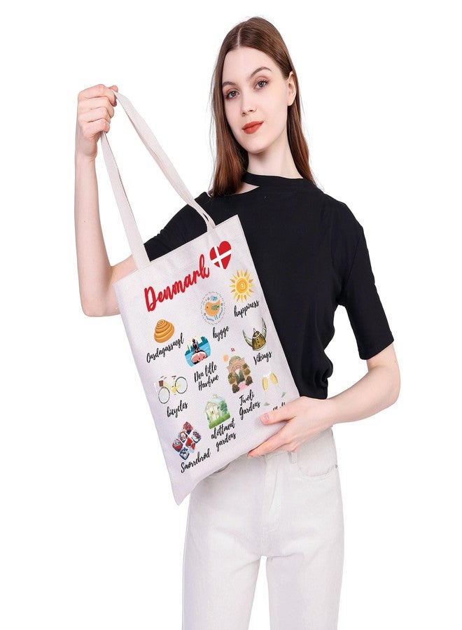 MEIKIUP Denmark Travel Culture Gift Danish Gems & Landmarks Souvenir Tote Bag Copenhagen Tourist Shoulder Bag (Denmark Tote Bag) - Image 3