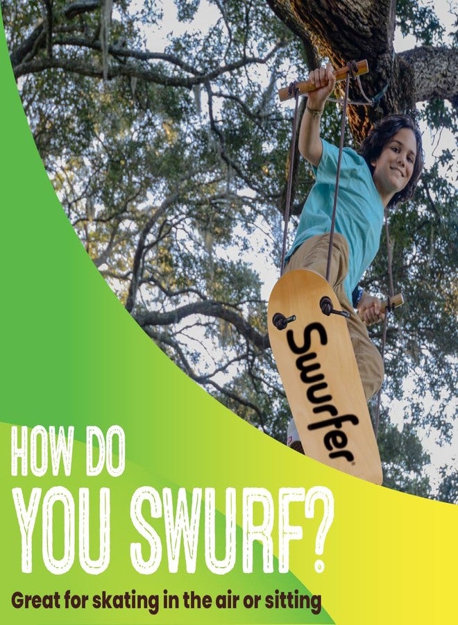 Swurfer TreeSkate Skateboard Swing, Outdoor Stand Up Surf Swing, Holds Up to 200 lbs, Ages 6 and Up, Adjustable Handles, Grip Tape, Kids Outdoor Play Equipment for Children and Adults (Natural),Brown - Image 4