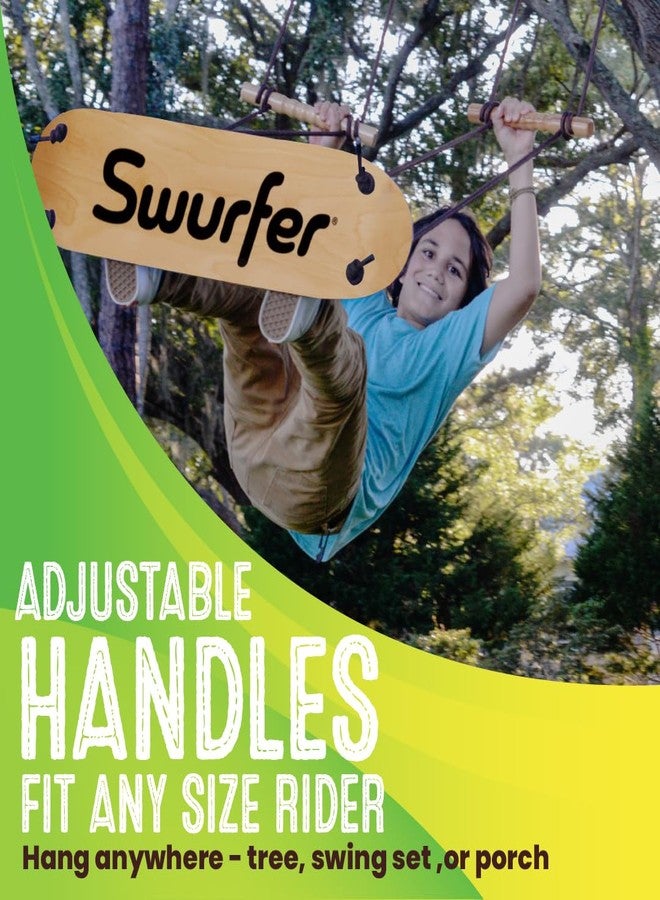 Swurfer TreeSkate Skateboard Swing, Outdoor Stand Up Surf Swing, Holds Up to 200 lbs, Ages 6 and Up, Adjustable Handles, Grip Tape, Kids Outdoor Play Equipment for Children and Adults (Natural),Brown - Image 5