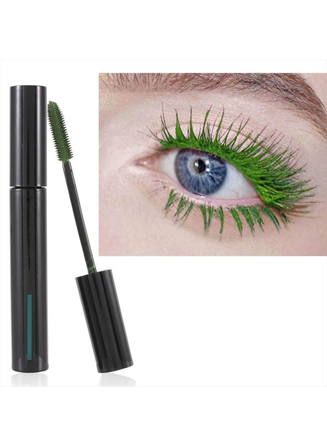 Kilshye Colorful Mascara Mascaras Thick Eyelash Wataerproof Eyelashes Thicker Long Lasting Eyes Makeup for Women and Girls Pack of 1 (B- Green) - Image 1