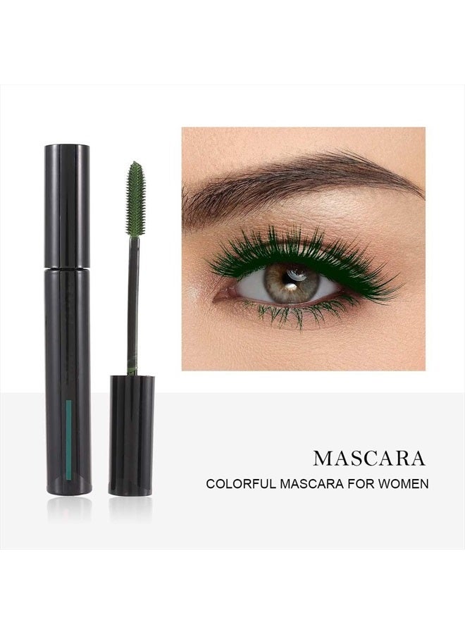 Kilshye Colorful Mascara Mascaras Thick Eyelash Wataerproof Eyelashes Thicker Long Lasting Eyes Makeup for Women and Girls Pack of 1 (B- Green) - Image 3
