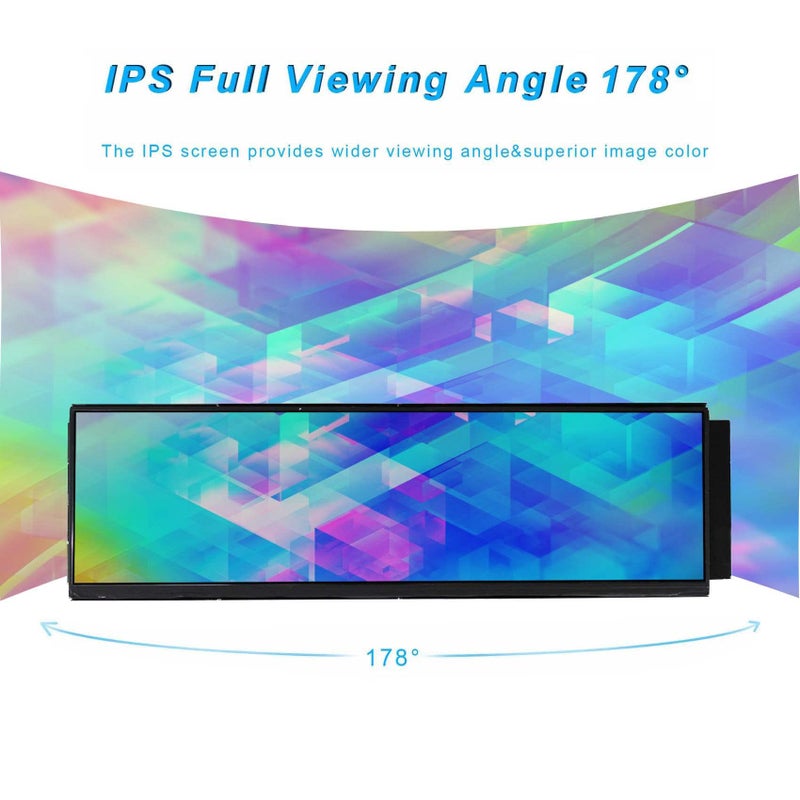 VSDISPLAY 12.6 Inch IPS LCD Screen Monitor 1920x515 Display with Cable Kit,Fit for DIY Y60 PC Case CPU GPU Secondary Monitor Panel - Image 2
