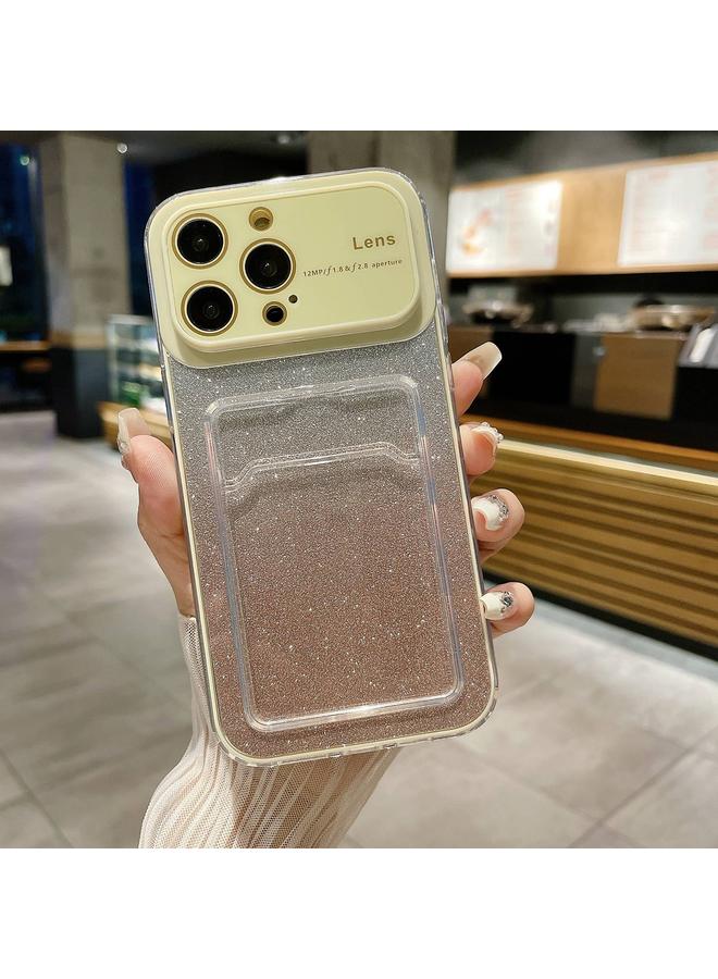 S-TOP Case For iPhone 12 Pro Large Window Gradient Glitter Phone Case with Card Slot - Image 1