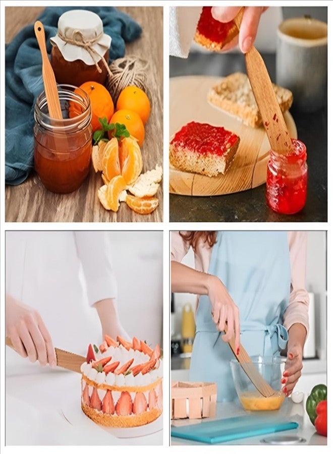 ANMIOU 12 Inch Teak Wooden Spatula Small Wood Flipper Egg Scraper Kitchen Cooking Tool Multipurpose Wood Utensil Set of 2 - Image 5