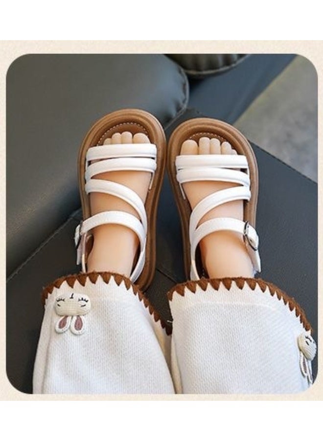 NIBEMINENT Elegant Baby Girls Sandals Summer  Casual Children Sandals Girls Flat Shoes Fashion Casual Non Slip Kids Student Beach Shoes  - Image 3