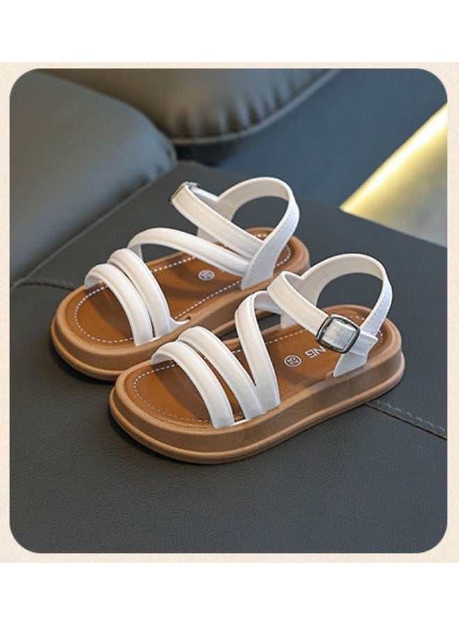 NIBEMINENT Elegant Baby Girls Sandals Summer  Casual Children Sandals Girls Flat Shoes Fashion Casual Non Slip Kids Student Beach Shoes  - Image 2