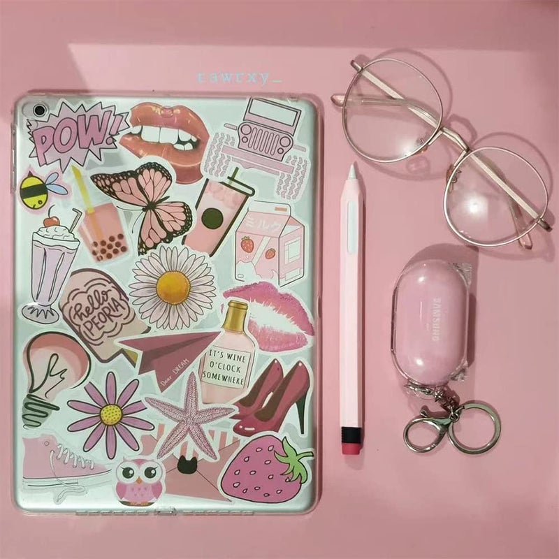 Wooowyet Girl's Pink Aesthetic Stickers - Waterproof Cute Stickers 50 PCS for Water Bottle, Laptop, Phone - Teens & Kids - Image 4
