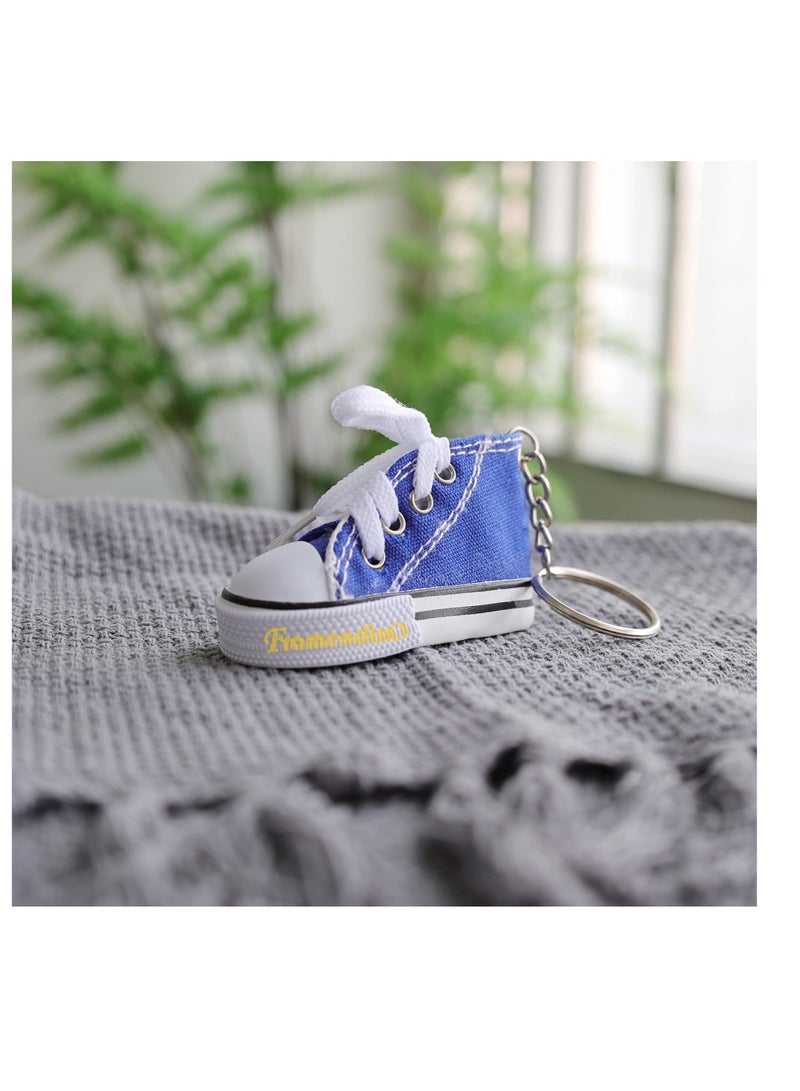 SOLARAE حامل مفاتيح حذاء رياضي صغير من قماش، 6 قطع من حاملات مفاتيح أحذية التنس، حلقات مفاتيح أحذية رياضية للحقيبة، هدايا رائعة لحفلات عيد الميلاد، ملء أكياس الهدايا، للأطفال والبالغين - Image 3