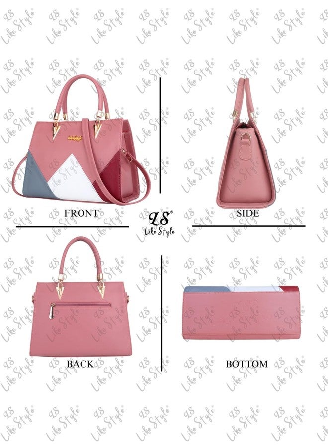 LIKE STYLE Women Colourblocked Hand Bag (Pink) - Image 4