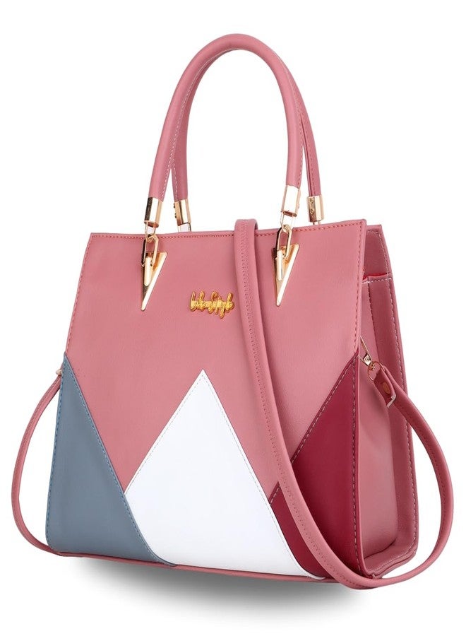 LIKE STYLE Women Colourblocked Hand Bag (Pink) - Image 1