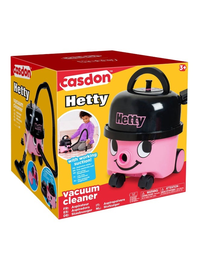 Casdon Hetty Vacuum Cleaner Playset (22.5 cm, Pink/Black) - Image 1