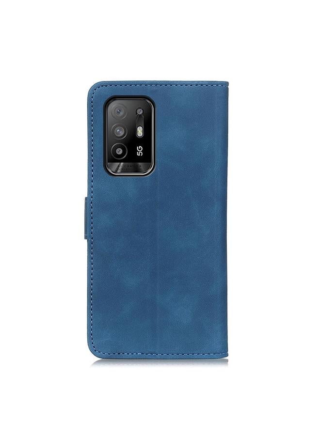 اس-توب جراب لهاتف OPPO F19 Pro+ 5G / Reno5 Z / Reno6 Z من KHAZNEH جراب جلدي أفقي بتصميم كلاسيكي مع حامل وفتحات للبطاقات ومحفظة - Image 3