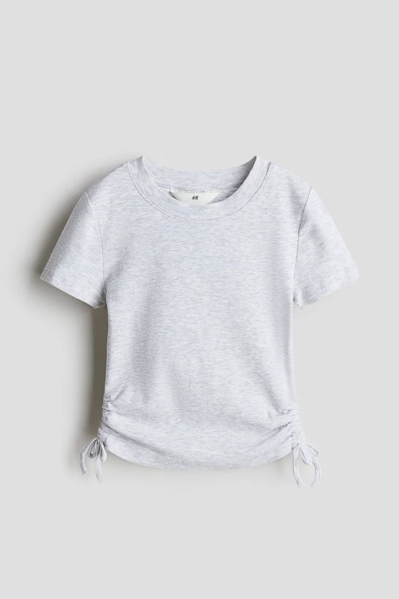 اتش اند ام Drawstring-detail jersey top