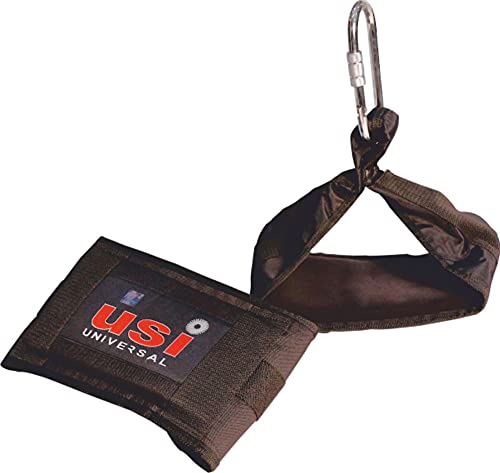 USI UNIVERSAL 733AB Nylon Ab Straps, Heavy Duty Nylon Exterior, Neoprene Lining, Steel Carabineer With Lock, Wide Pad Design & Weight Capacity 100 Kg/220 Lbs (Black, Pack Of 1 Pair) - Image 2