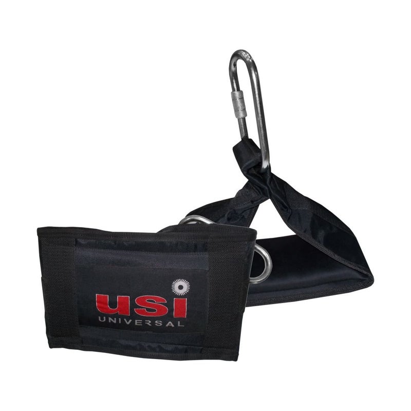 USI UNIVERSAL 733AB Nylon Ab Straps, Heavy Duty Nylon Exterior, Neoprene Lining, Steel Carabineer With Lock, Wide Pad Design & Weight Capacity 100 Kg/220 Lbs (Black, Pack Of 1 Pair) - Image 5