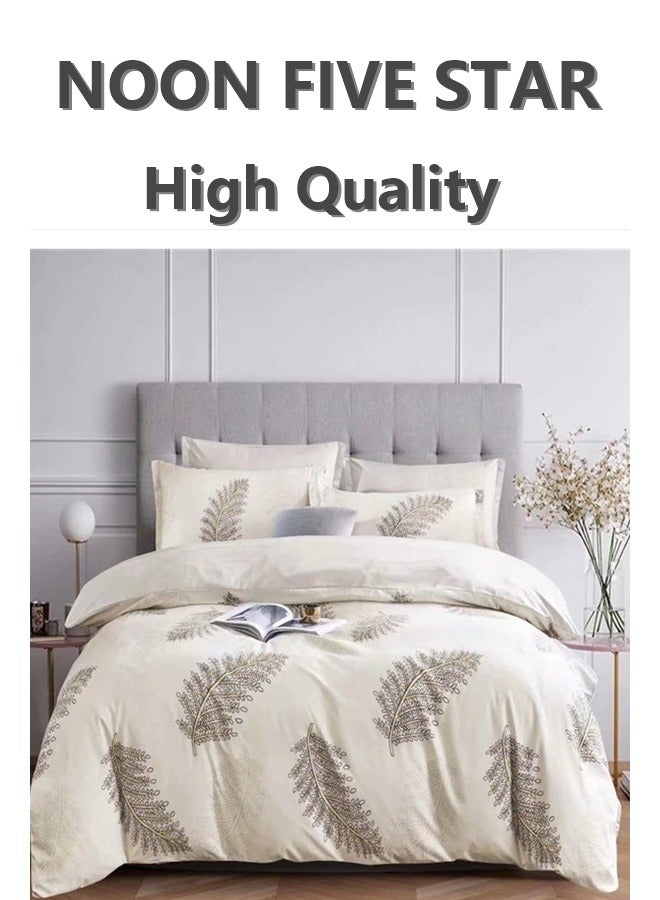 PostureAlign Support King Size 220x240cm 6PCS  leaf/fern pattern design  Duvet Cover 4Pillow Cover 1 Pressure Mapping Fitted Sheet