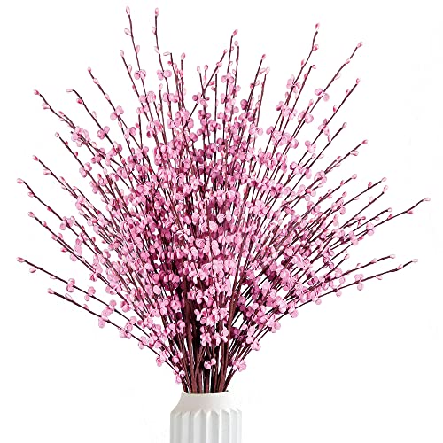 Sggvecsy 10 Pcs 295 Long Artificial Jasmine Flowers Tall Fake Flower Bouquet Faux Jasmine Plants Dry Branches for Valentines Day Wedding Home Party Office Kitchen DecorationPink - Image 1