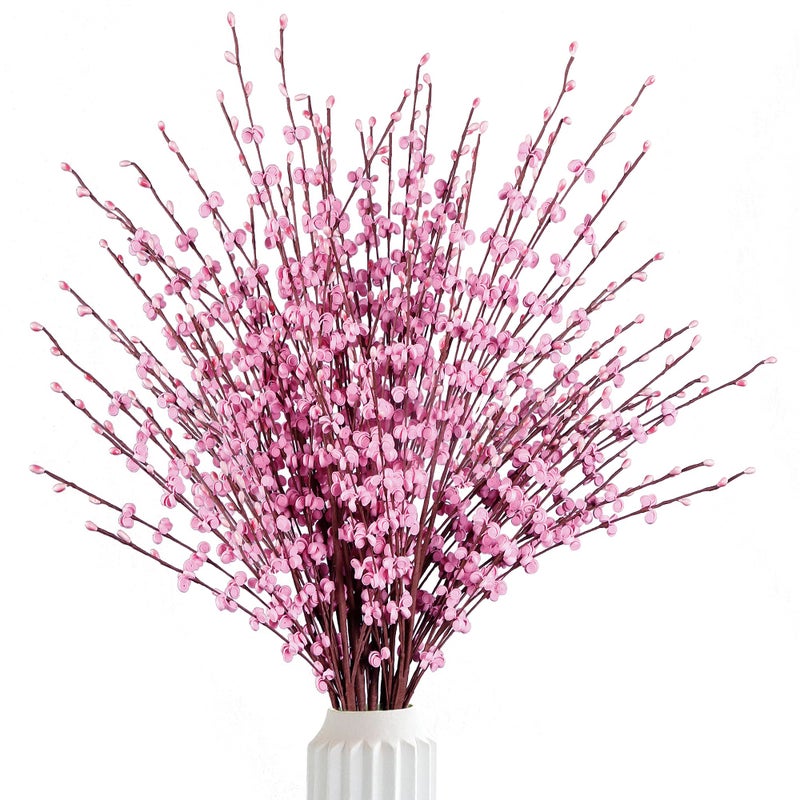 Sggvecsy 10 Pcs 295 Long Artificial Jasmine Flowers Tall Fake Flower Bouquet Faux Jasmine Plants Dry Branches for Valentines Day Wedding Home Party Office Kitchen DecorationPink - Image 2