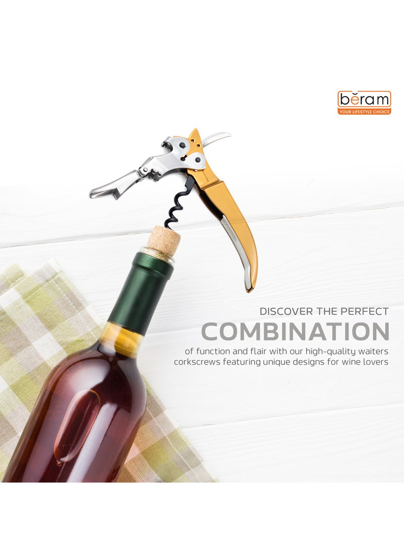 Beram Multifunctional Opener, Fox Shaped Waiters Corkscrew, Heavy Duty Stainless Steel Hinges, Bottle, Cork, Key Openers for Restaurant Waiters, Sommelier, Bartenders - Image 2