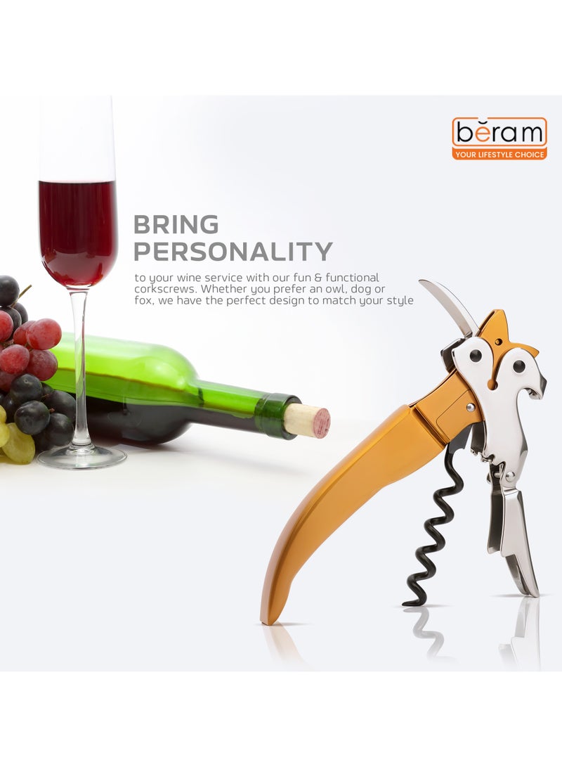 Beram Multifunctional Opener, Fox Shaped Waiters Corkscrew, Heavy Duty Stainless Steel Hinges, Bottle, Cork, Key Openers for Restaurant Waiters, Sommelier, Bartenders - Image 3