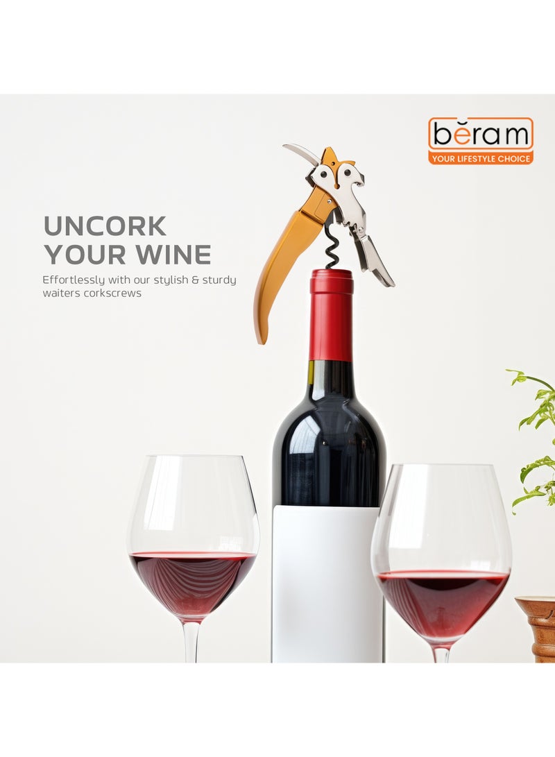 Beram Multifunctional Opener, Fox Shaped Waiters Corkscrew, Heavy Duty Stainless Steel Hinges, Bottle, Cork, Key Openers for Restaurant Waiters, Sommelier, Bartenders - Image 4