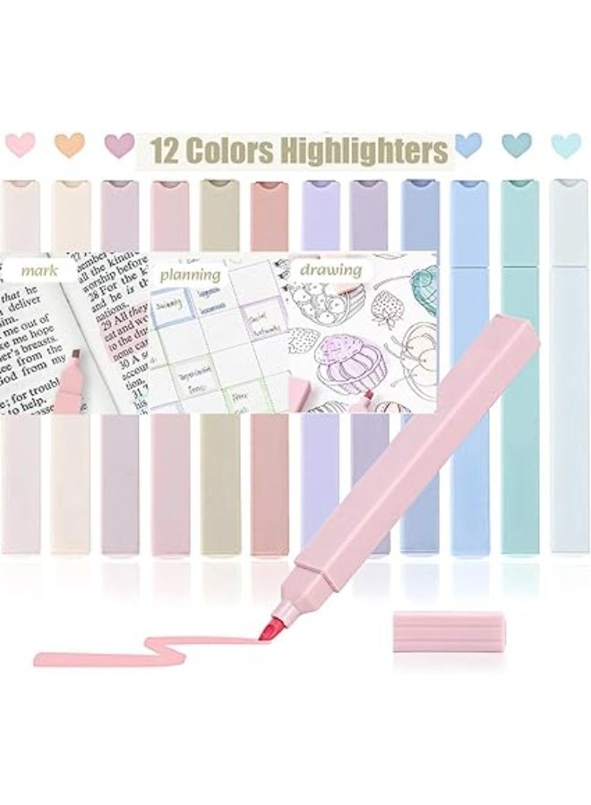 مستلزمات مدرسية جمالية مع حافظة أقلام، 12 قلم تحديد باستيل، 5 أقلام جل حبر سوداء، 5 عبوات إعادة تعبئة لأقلام الجل، 4 أستيكات، 4 أقلام سنون بقياس 0.5 و0.7 مم، مجموعة مستلزمات مثالية للطلاب والجامعة - Image 4