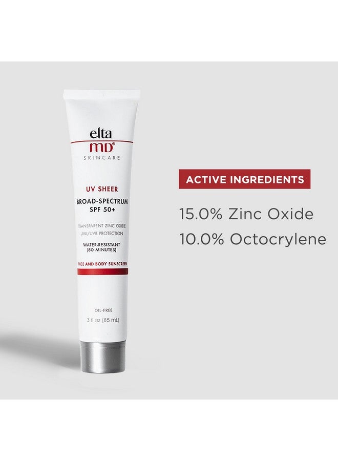EltaMD Uv Sheer Face Sunscreen Spf 50+ Hydrating Sunscreen For Face Helps Even Skin Tones And Soothes Skin Water Resistant Up To 80 Minutes No White Cast Formulated With Zinc Oxide 3.0 Oz Tube - Image 5