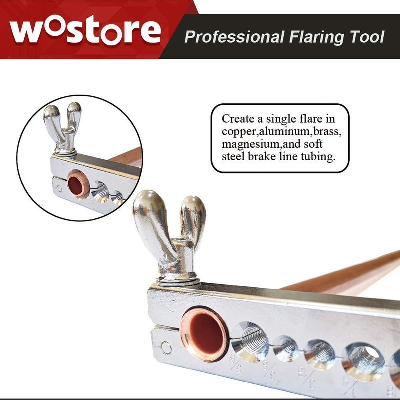 Wostore Flaring Tool Set Single Flare Tubing Pipe 7 Dies of 3/16-5/8 Inch kit in HVAC for plumbing Copper - Image 3
