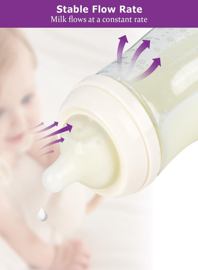joyfeed Baby Bottle Nipple for Gulicola Natural Glass Bottle,3m+,Size M Soft Silicone Nipples,Meudim Flow, 4 Count - Image 5
