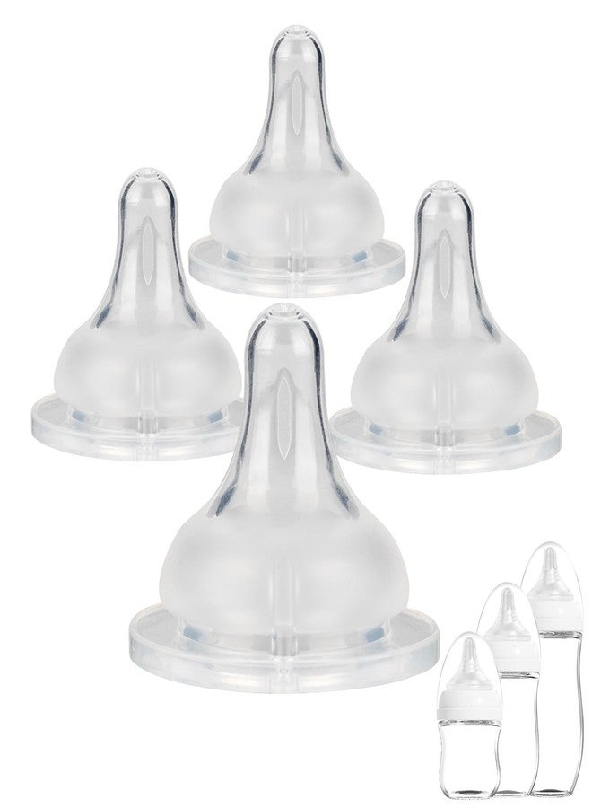 joyfeed Baby Bottle Nipple for Gulicola Natural Glass Bottle,3m+,Size M Soft Silicone Nipples,Meudim Flow, 4 Count - Image 1